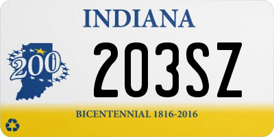 IN license plate 203SZ