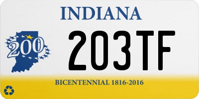 IN license plate 203TF