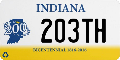 IN license plate 203TH