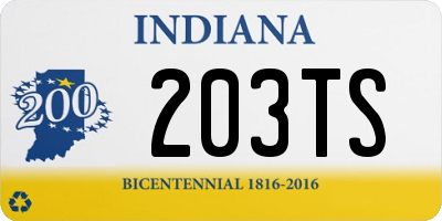 IN license plate 203TS