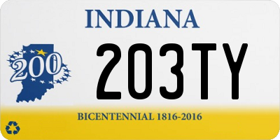 IN license plate 203TY