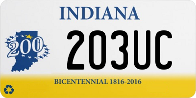 IN license plate 203UC