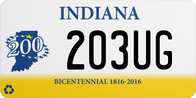 IN license plate 203UG