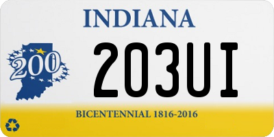 IN license plate 203UI