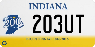 IN license plate 203UT