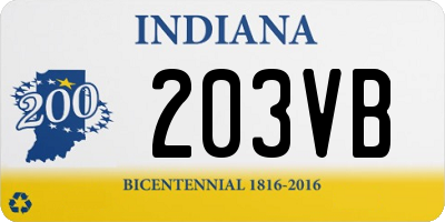 IN license plate 203VB