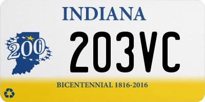 IN license plate 203VC