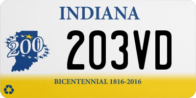 IN license plate 203VD