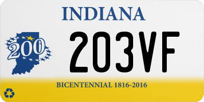 IN license plate 203VF