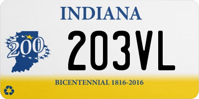 IN license plate 203VL