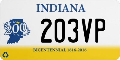 IN license plate 203VP