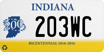 IN license plate 203WC