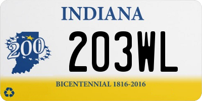 IN license plate 203WL