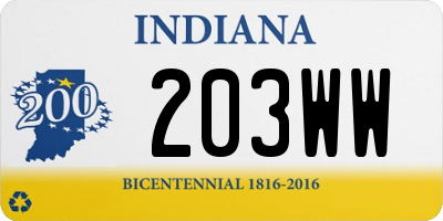 IN license plate 203WW