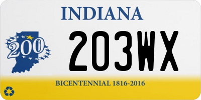 IN license plate 203WX