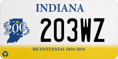 IN license plate 203WZ