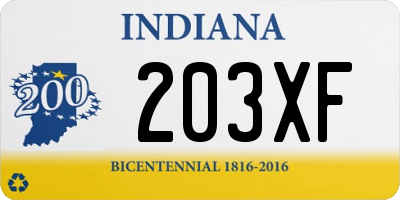 IN license plate 203XF