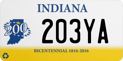 IN license plate 203YA