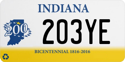 IN license plate 203YE