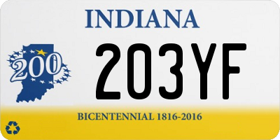 IN license plate 203YF