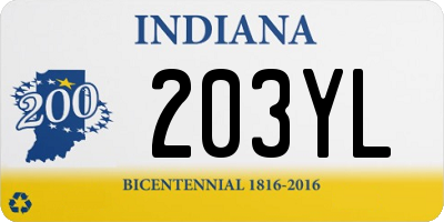 IN license plate 203YL
