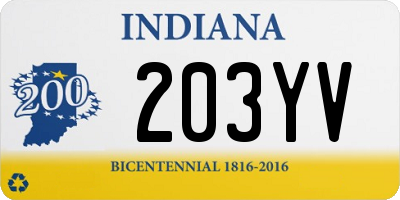 IN license plate 203YV
