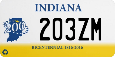 IN license plate 203ZM