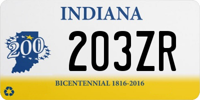 IN license plate 203ZR