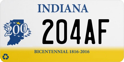 IN license plate 204AF