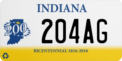 IN license plate 204AG