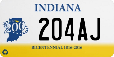 IN license plate 204AJ