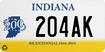 IN license plate 204AK