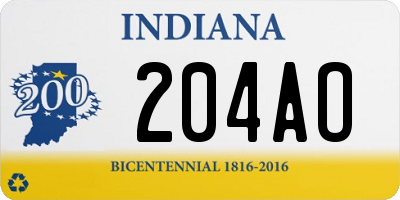 IN license plate 204AO