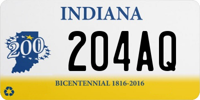 IN license plate 204AQ