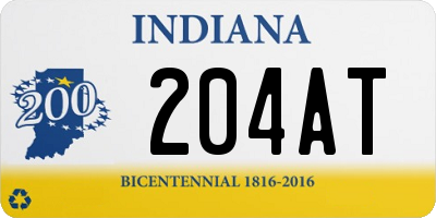 IN license plate 204AT