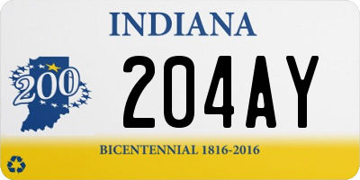 IN license plate 204AY