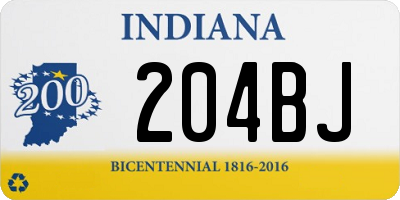 IN license plate 204BJ