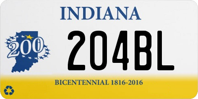 IN license plate 204BL