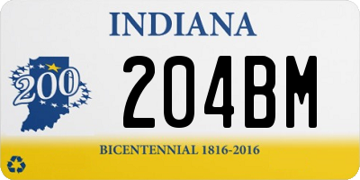 IN license plate 204BM