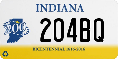 IN license plate 204BQ