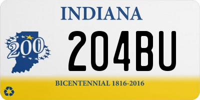 IN license plate 204BU