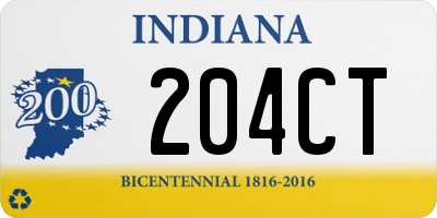 IN license plate 204CT