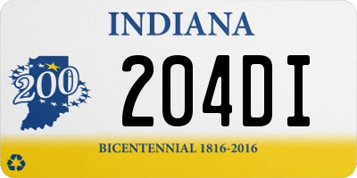 IN license plate 204DI