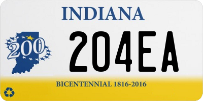 IN license plate 204EA