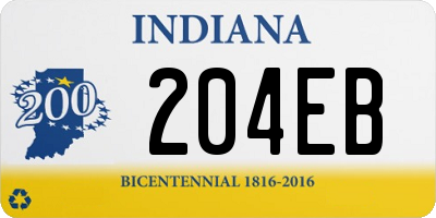 IN license plate 204EB