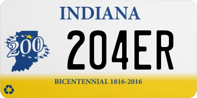 IN license plate 204ER