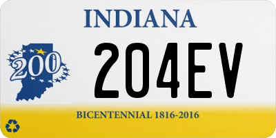 IN license plate 204EV