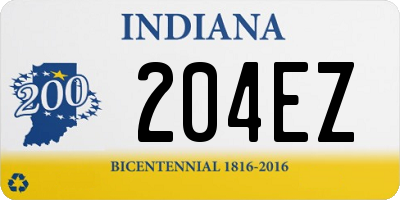 IN license plate 204EZ