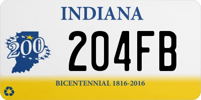 IN license plate 204FB