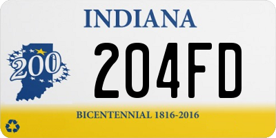 IN license plate 204FD